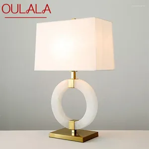 Lampes de table oulala lampe en marbre moderne LED créatif mode blanc blanc simple feux de bureau pour décor