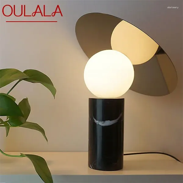 Lampes de table oulala Office moderne Light Creative Design Simple Marble Desk Lamp LED décorative pour le salon halto