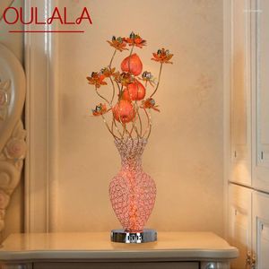 Tafellampen oulala moderne rode bloemen lamp modieuze kunst iiving kamer slaapkamer bruiloft led aluminium draad bureau licht