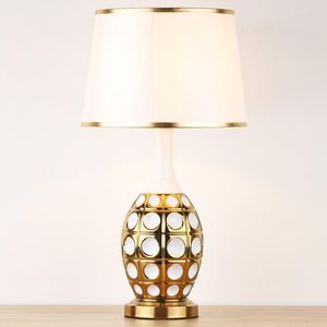 Lampes de table OURFENG lampe de chevet moderne en céramique or lampe de bureau LED maison décorative pour salon lit de bureau