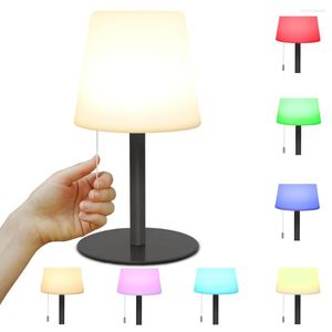 Lampes de table Lampe à changement de couleur RVB extérieure Batterie rechargeable Atmosphère LED Veilleuse Chambre Protection des yeux USB Luminaire lumineux