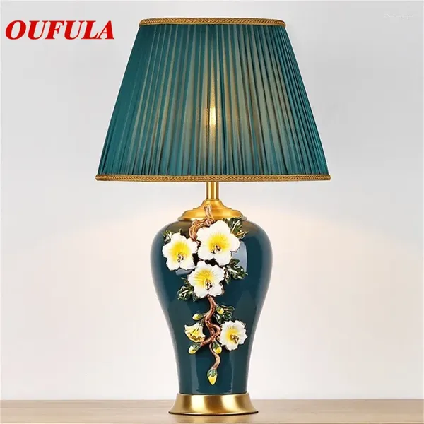 Lampes de table Onetela Céramic Desk Luxury Tissu contemporain moderne pour le foyer salon Bureau créatif lit el