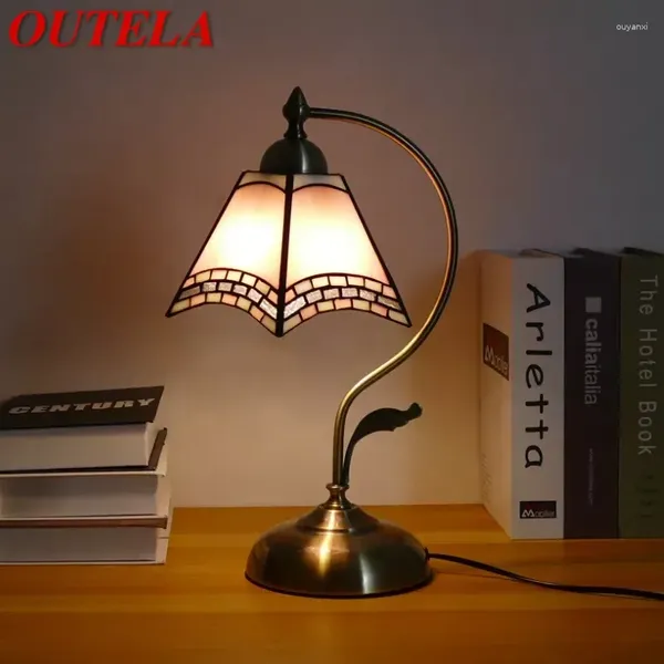 Lampes de table Onetela Mediterranean Sea Lampe American Retro Living Room Bedroom Luxurious Villa El Treated Gary