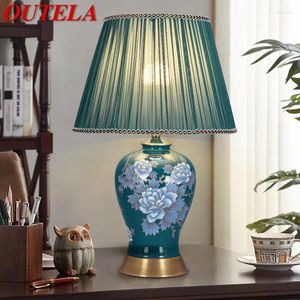 Lampes de table Onetela lampe moderne LED Creative Touch Dimmable Blue Ceramics Desk Light For Home Living Room Bedroom Decor