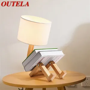 Tafellampen outela Noordse lamp creatief houten bureauverlichting led decoratief voor thuis slaapkamerstudie