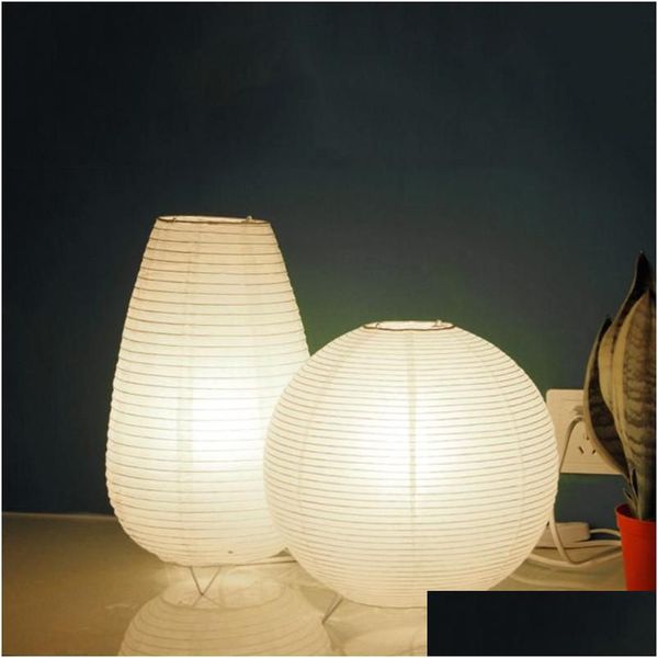 Lampes de table Lanterne en papier Lantern Lampe Nordic Bedroom Bedside Night Light Decorations Home Creative Lamptable Drop Livrot Dhwmw