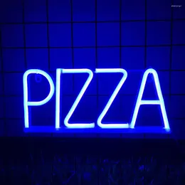 Lámparas de mesa Accesorios para fiestas LED Night Light Pizza Letrero de neón Signo de ahorro de energía Lámpara de fondo de arte de pared gratis para un