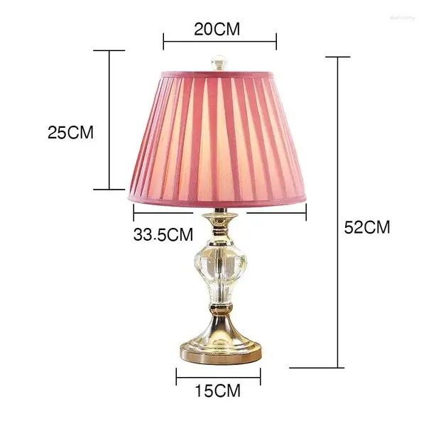 Lámparas de mesa de tela rosada
