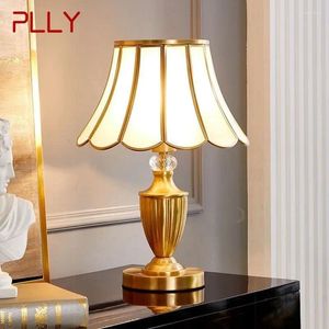 Tafellampen PLLY eigentijds messing gouden lamp LED creatief eenvoudig luxe glazen bureaulampen koper voor thuisstudeerkamer