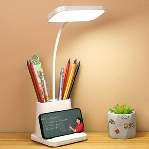 Lampes de table Portable réglable LED lampe de bureau durable luminosité réglable USB charge maison étude chambre téléphone porte-stylo