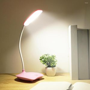 Lámparas de mesa Lámpara de escritorio LED portátil Alimentado por USB Dormitorio regulable al lado de la luz Protección de los ojos Estudio de estudiantes Luces de libros de lectura