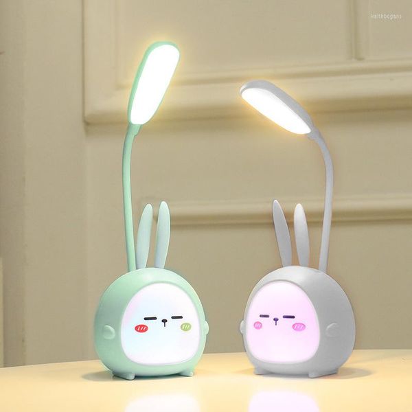 Lampade da tavolo Lampada da scrivania a LED portatile Ricaricabile USB Cute Cartoon Light Pieghevole Protezione per gli occhi Bambino Decorazioni notturne colorate