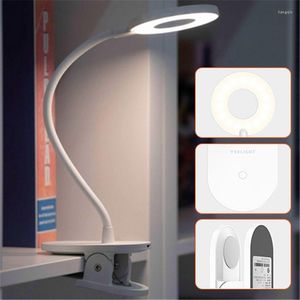 Lampes de table Lampe LED portable 360° Pliable Tactile Veilleuse USB Rechargeable Clip Lampe de bureau pour la lecture de chevet