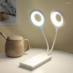 Lampes de table Portable lampe à LED veilleuse librement pliable USB Super lumineux anneau lumières Protection des yeux bureau de lecture