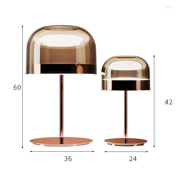 Lampes de table Post Moderne Lampe En Verre Creative Or Rose De Luxe Art De Chevet Chambre Salon Designer Italien Bureau