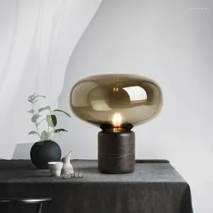 Tafellampen post moderne led marmeren lamp champignon glas bedmaakt Noordse eenvoudige designer slaapkamer woonkamer creatief onderzoek klein