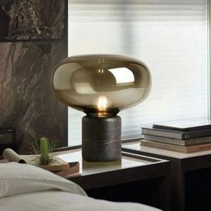 Tafellampen post moderne led marmeren lamp champignon glas bedmaakt Nordic eenvoudige designer slaapkamer woonkamer bl03rt