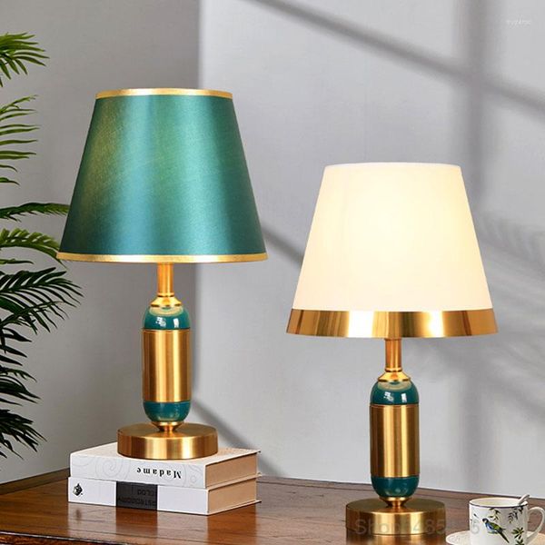 Lampes de table Post-moderne luxe Bronze lampe chambre chevet bureau salon étude support luminaires maison Art décor