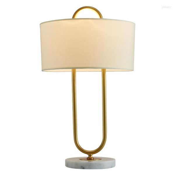 Lampes de table postmoderne américain cuivre chambre lampe de chevet Villa nordique minimaliste décoration modèle chambre salon