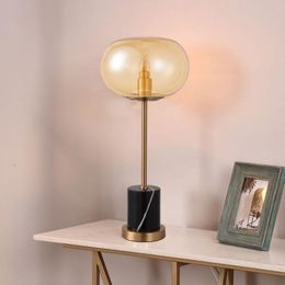 Lampes de table postmoderne créatif base de marbre lampe en verre nordique minimaliste designer chambre chevet décoratif lamptable