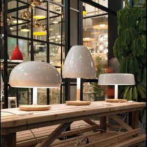 Tafellampen Postmodern Paddestoel Design Lamp Nordic Wit Gegalvaniseerd Metaal Woonkamer Nachtkastje Restaurant LED Bureau E27 Verlichting