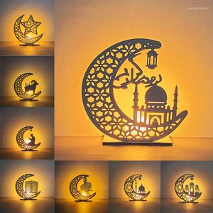 Tafellampen Ramadan Decoration Festival Wooden Moon Star Lights Deco Slaapkamer 2023 Feestverlichting Decoratief