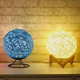 Lampes de table rotin boule lampe veilleuse USB projection atmosphère romantique coloré créatif bureau décoration de noël enfants cadeau