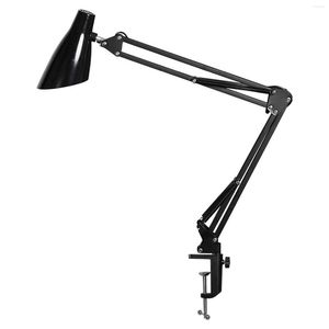 Lámparas de mesa Lámpara de escritorio de lectura plegable 8 W 32 LED Clip en abrazadera de luz Brazo largo Diming 3 colores ajustables para computadoras