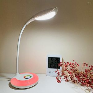 Lampes de table lampe de lecture LED bureau flexible col de cygne contrôle tactile 5W 3 modes soins oculaires RGB lampe de chevet pour chambre bureau