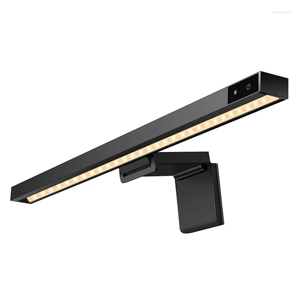 Lampes de table Lampe de bureau LED de lecture Moniteur d'ordinateur alimenté par USB avec 3 niveaux de luminosité de température de couleur pour le bureau à domicile