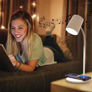 Tafellampen Lezen Nachtverlichting Multifunctioneel Draadloos opladen Bluetooth-compatibel Dimbaar Binnenverlichtingsarmatuur Led-bureaulamp