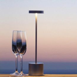 Lampes de table Lampe LED sans fil rechargeable 2 niveaux de luminosité Veilleuse Portable Bureau en métal Restaurant Chambre Bar Chambre ElTable