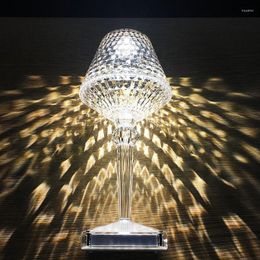 Tafellampen Oplaadbare diamant LED Cup Licht aanrakingsschakelaar Decoratieve lampavond voor barrestaurant voor barrestaurant