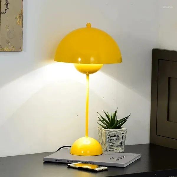 Lampes de table rechargeables bourgeon de fleur lampe à LED veilleuse champignon nordique chevet salle de mariage bureau décoration simple