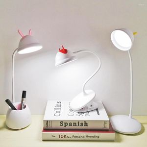 Lampade da tavolo Lampada da tavolo a LED ricaricabile a forma di animale Cura degli occhi Bambini Dimming Touch Switch Reading Book Study Lights