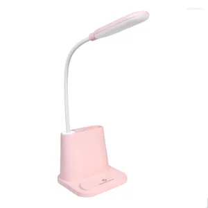 Lampes de table Lampe de bureau LED rechargeable Contact Réglage de gradation pour enfants Enfants Lecture Étude Chevet Chambre Rose