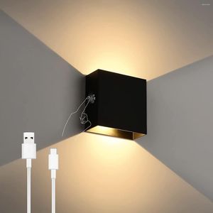 Tafellampen Oplaadbare USB Wandkandelaar Lichten Touch Dimming Magnetische LED Gemonteerde Lamp Voor Nachtkastje Gang Trappenhuis