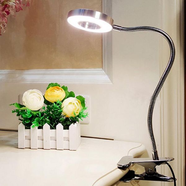 Lampes de table Rechargeble LED Light Clip-on Flexible Reading Bed Clamp Lamp Desk Book Desktop BedsideTable