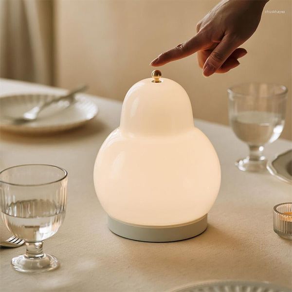 Lampes de table Rechargeble Vintage Pear Usb Touch Lampe Home Lighting Chambre Decor Light LED de nuit