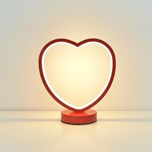 Lampes de table en forme de coeur rouge pour le mariage love bureau lampe de chambre à coucher LED LED NIGHT Light Room Cadeaux de la Saint-Valentin