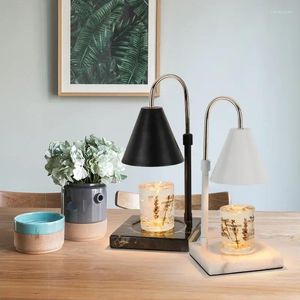 Lampes de table Lampe de fusion de cire amovible Bouton de bougie en marbre Chauffage Gradation