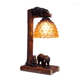 Lámparas de mesa Lámpara de oso de resina País americano Sala de estar Dormitorio Comedor Estudio Café Bar Mostrador Villa Iluminación de escritorio creativa