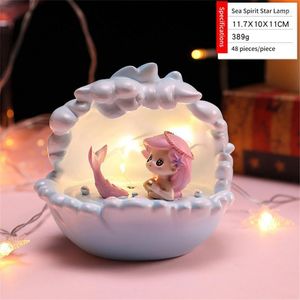 Lampes de table Éclairage Led en résine Longue endurance Petite faible consommation d'énergie Protection des yeux Série Ocean Star Light Pink