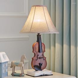 Tafellampen hars viool woonkamer moderne bureaulamp kinder slaapkamer bedkamer led led stand light armaturen home deco