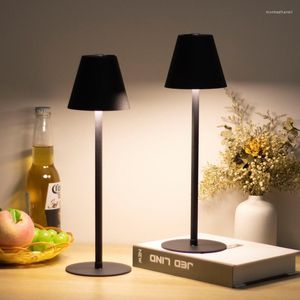Lampes de table Restaurant Bar Rechargeable lampe à LED étude lecture tactile sans fil lumière métal Portable chambre économie d'énergie décor