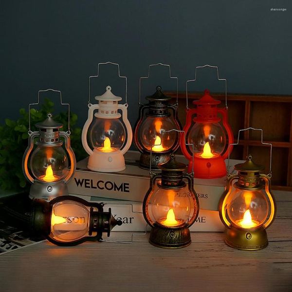 Lampes de table Lampe à kérosène classique rétro Lampe de lanterne LED portable Lumières d'ornement antique Lumière de poche
