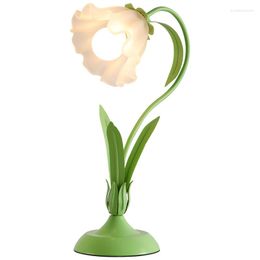 tafellampen retro frans lamp slaapkamer sfeer licht meisje bloem creatief warm nachtkastje eenvoudig 1st
