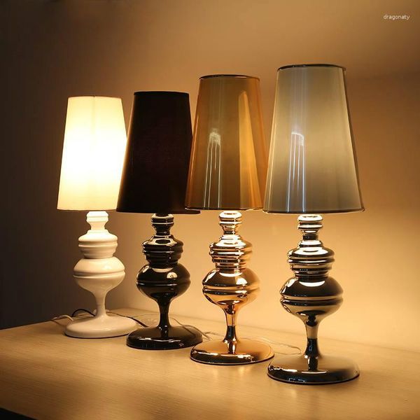 Lampes de table rétro or argent LED lampe de bureau El Villa Art décor lumière salon chevet veilleuses E27 US EU Plug