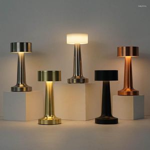 Tafellampen Retro Lamp Metal Touch Decor Voor Bar Koffie Restaurant Decoratie Licht Bureau LED Oplaadbare Nachtverlichting Slaapkamer