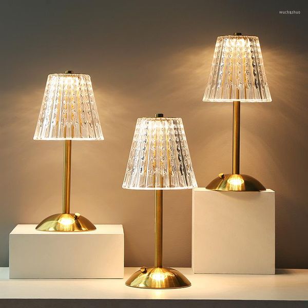 Lampes de table Retro LED lampe cristalline atmosphère romantique touche légère teinture nocturne protection oculaire USB lecture de la chambre décoration de maison